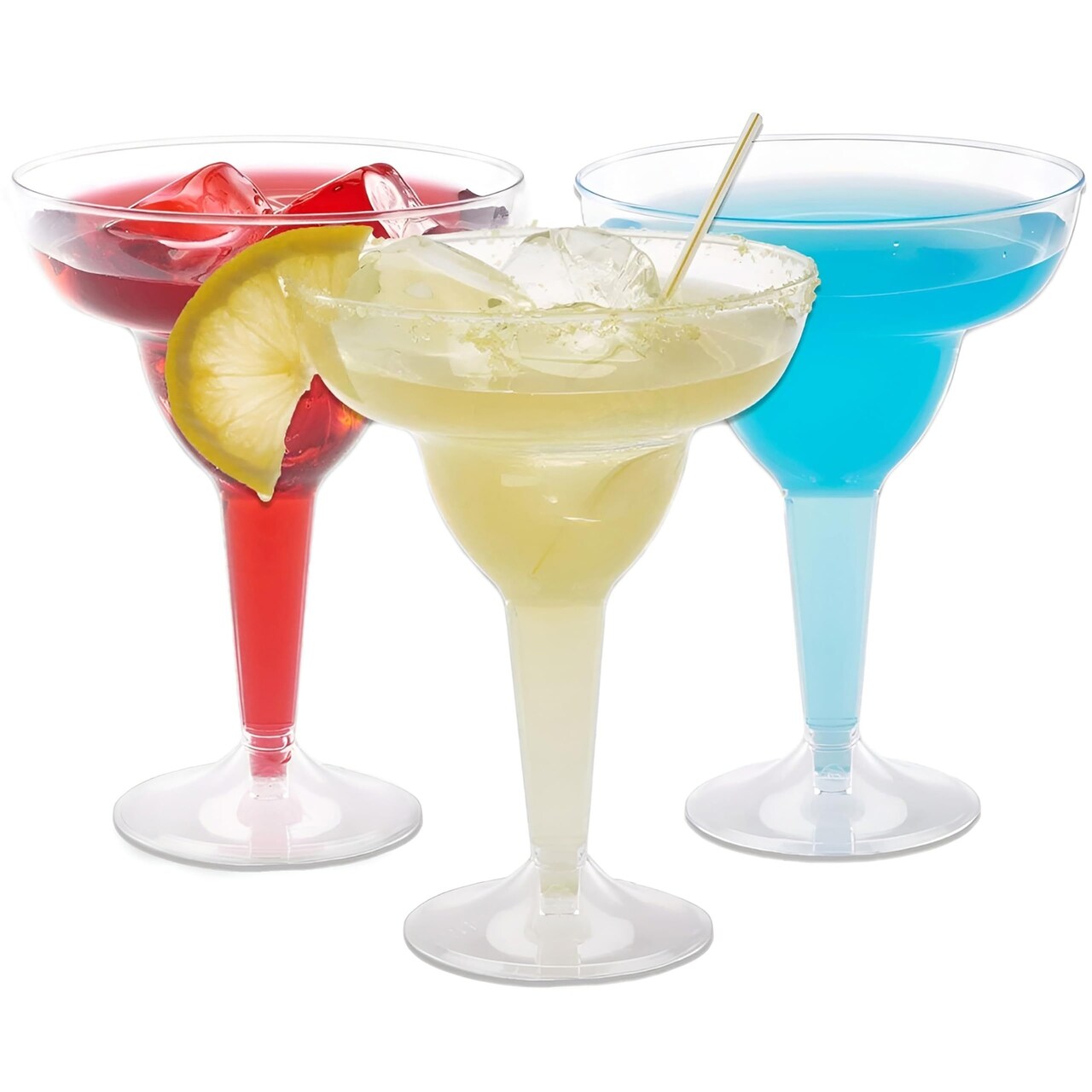 50 Clear Plastic Margarita Glasses, 12oz - Heavy Duty and Disposable for Parties
